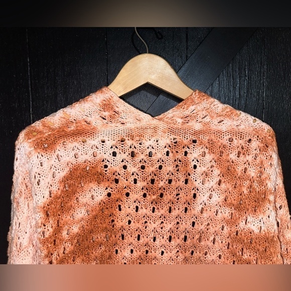 Peach Love Super Soft Tie-dye Chunky Knit Open Front Oversized Boho Cardigan S - Picture 9 of 12
